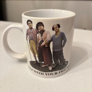 Vintage 1997 Golf with your Friends Stooges coffee cup mug white